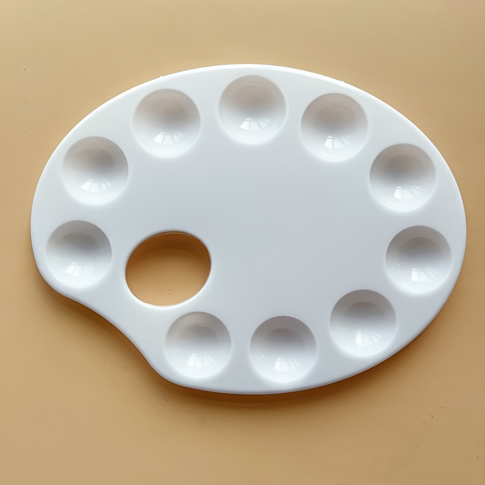 Palette pour la peinture ovale ronde plastique blanc