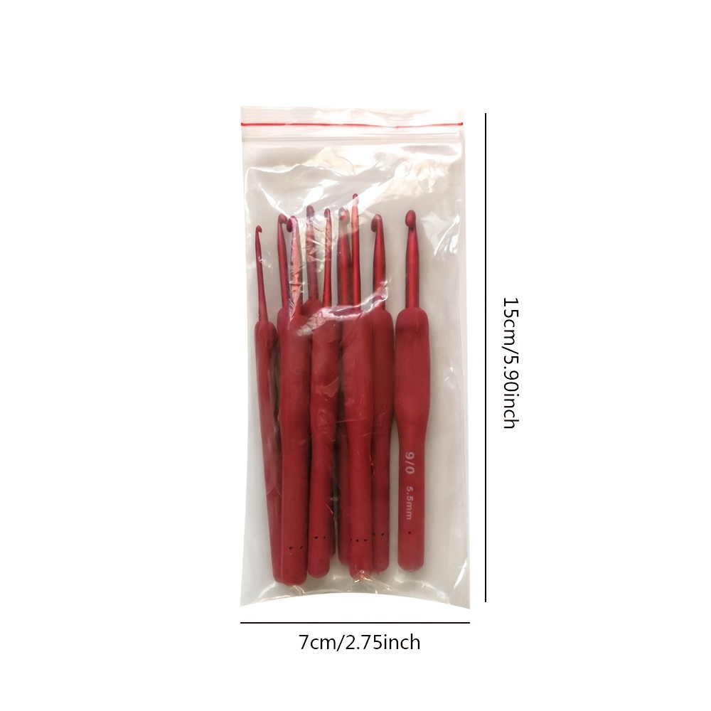 Knitting Tool Set Crochet Tpr Silicone Aluminum Crochet Red - Temu