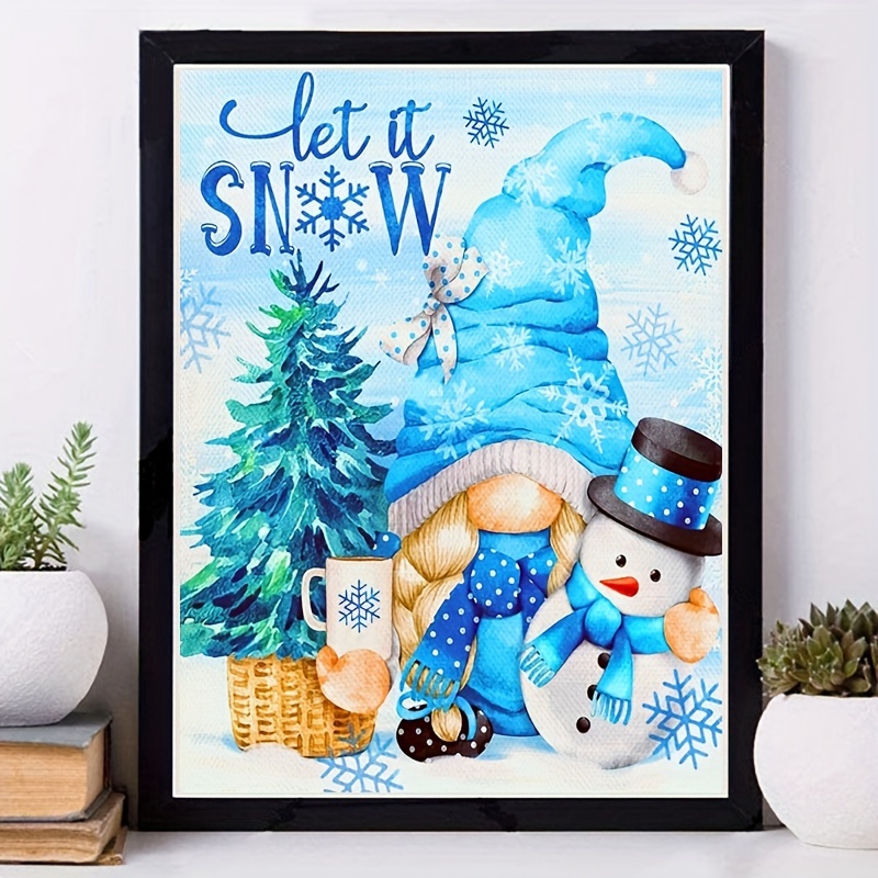 Adult Christmas Diamond Art Painting Kit Snowman Round - Temu
