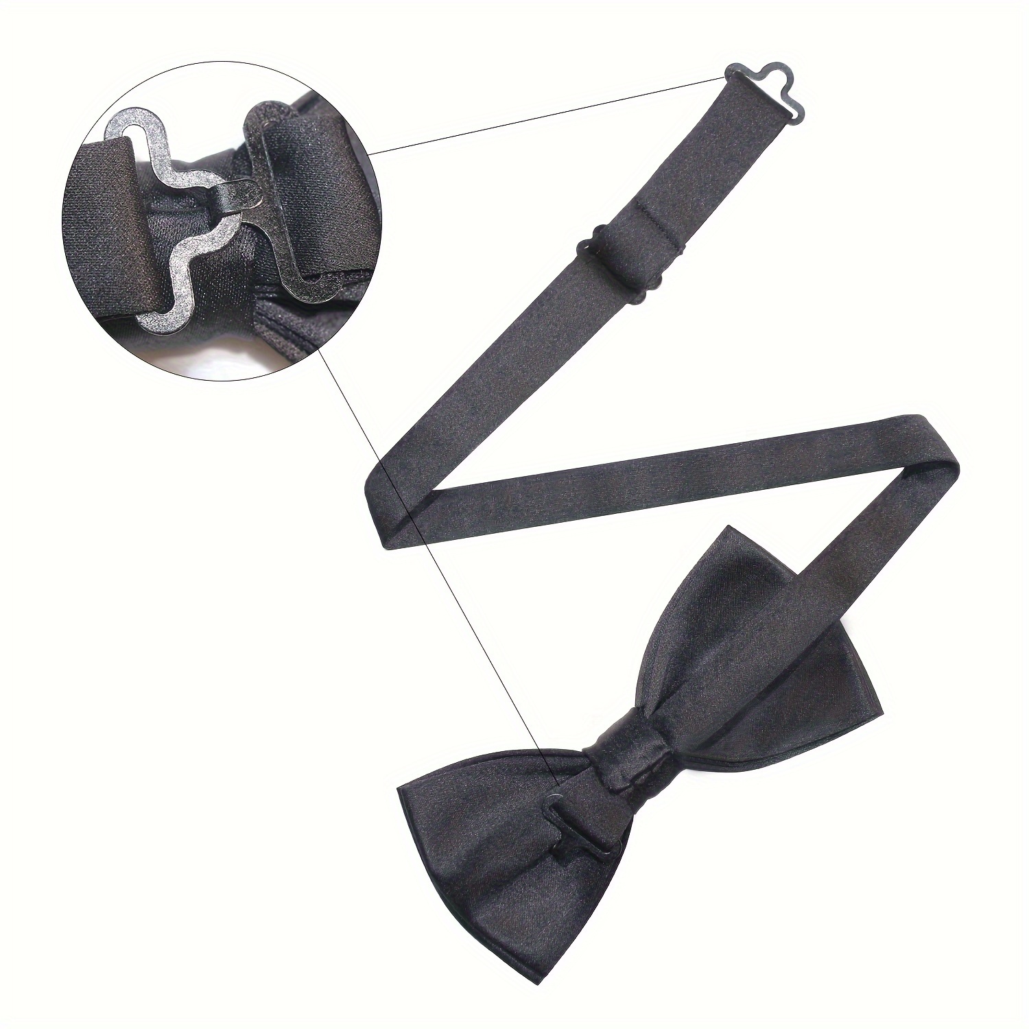 Mens Bow Tie in Solid Black 