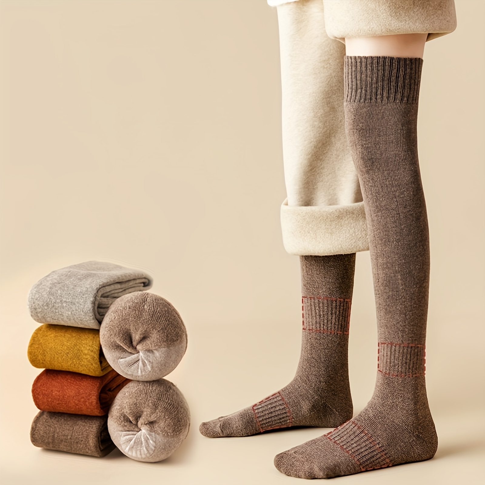 Womens Wool Stepping Foot Stockings Warm Winter Fleece Tights Womens And  Thick Pants From Shacksla, $9.02