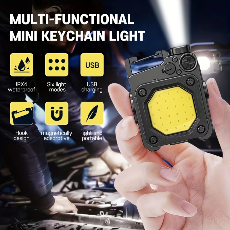 Portable Usb Rechargeable Cob Work Light Multifunctional - Temu