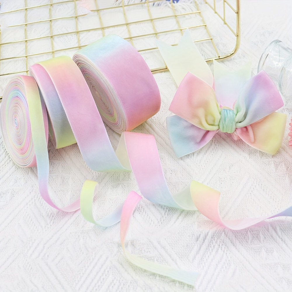 Rainbow Gift Satin Ribbon, 1 inch x 24 Yard Colorful Ribbon for Thanksgiving Christmas Gift Wrapping, DIY Handmade Bows Crafts Decoration