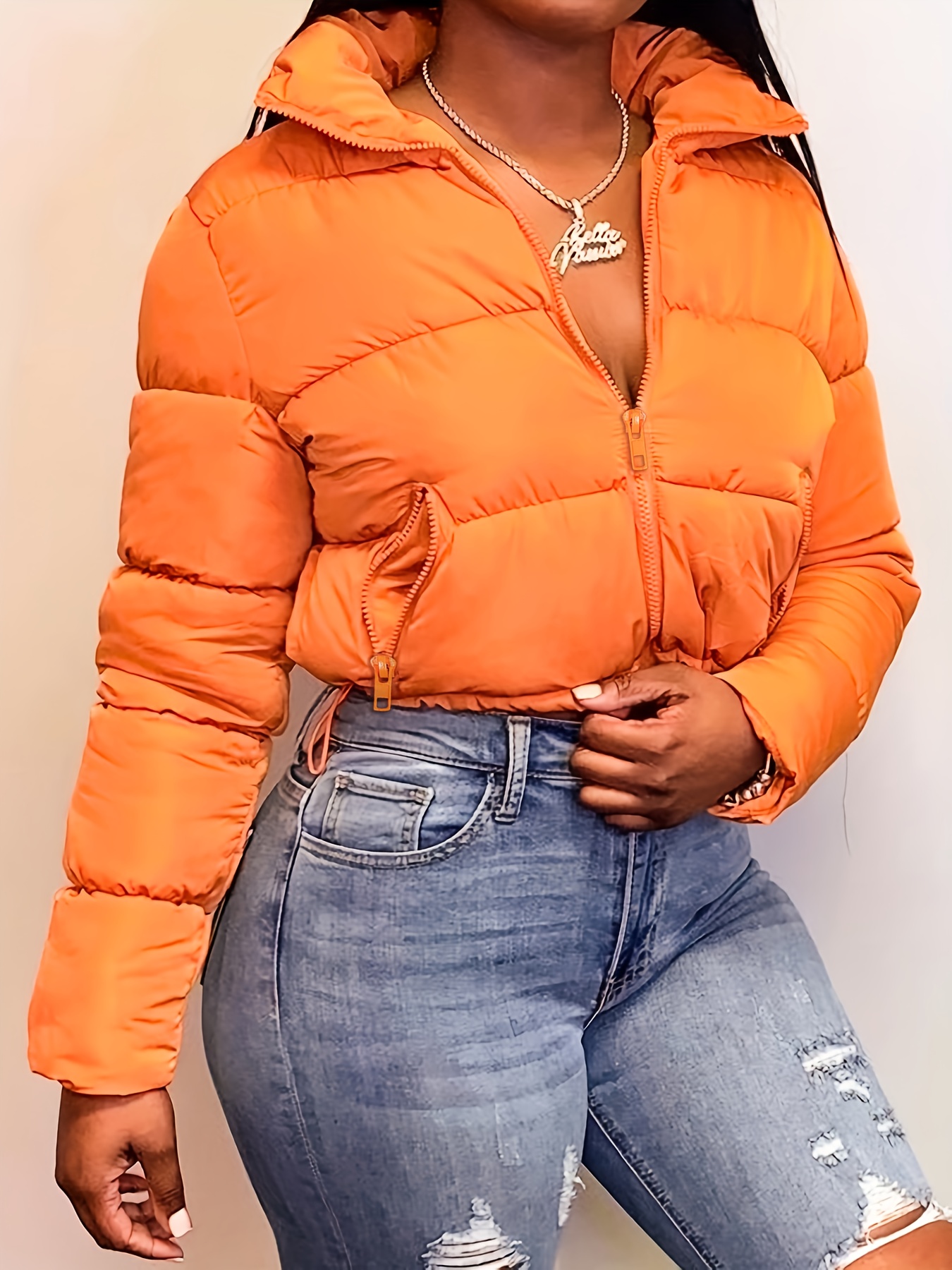 Orange winter 2025 coat womens