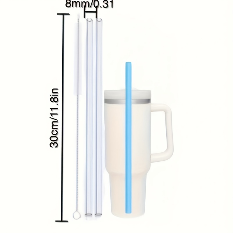 10PCS Universal Glass Straw Covers Transparent Glass Straw Lids