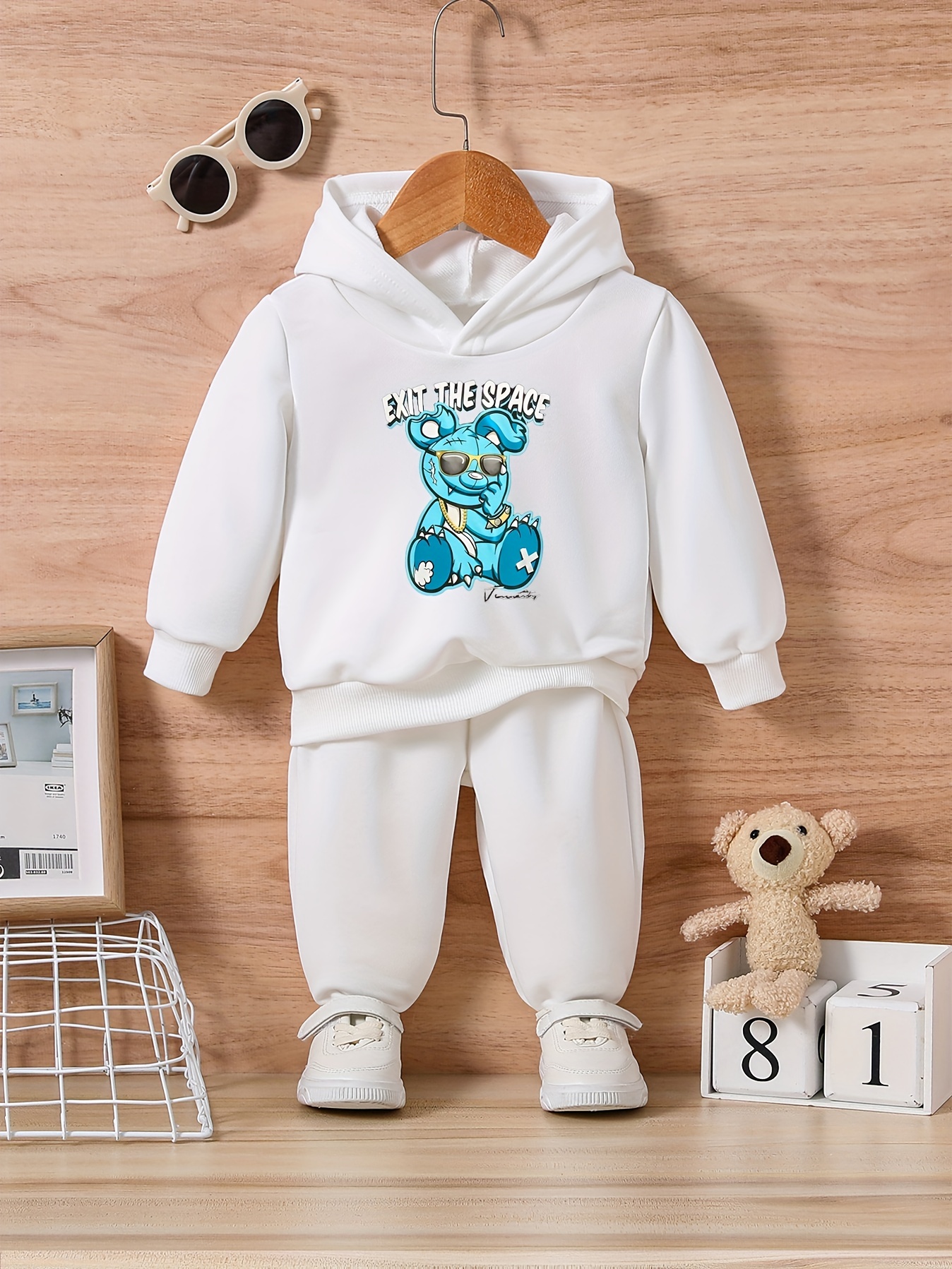 Bear & Exit Space Toddler Outfit Set for Fall Winter