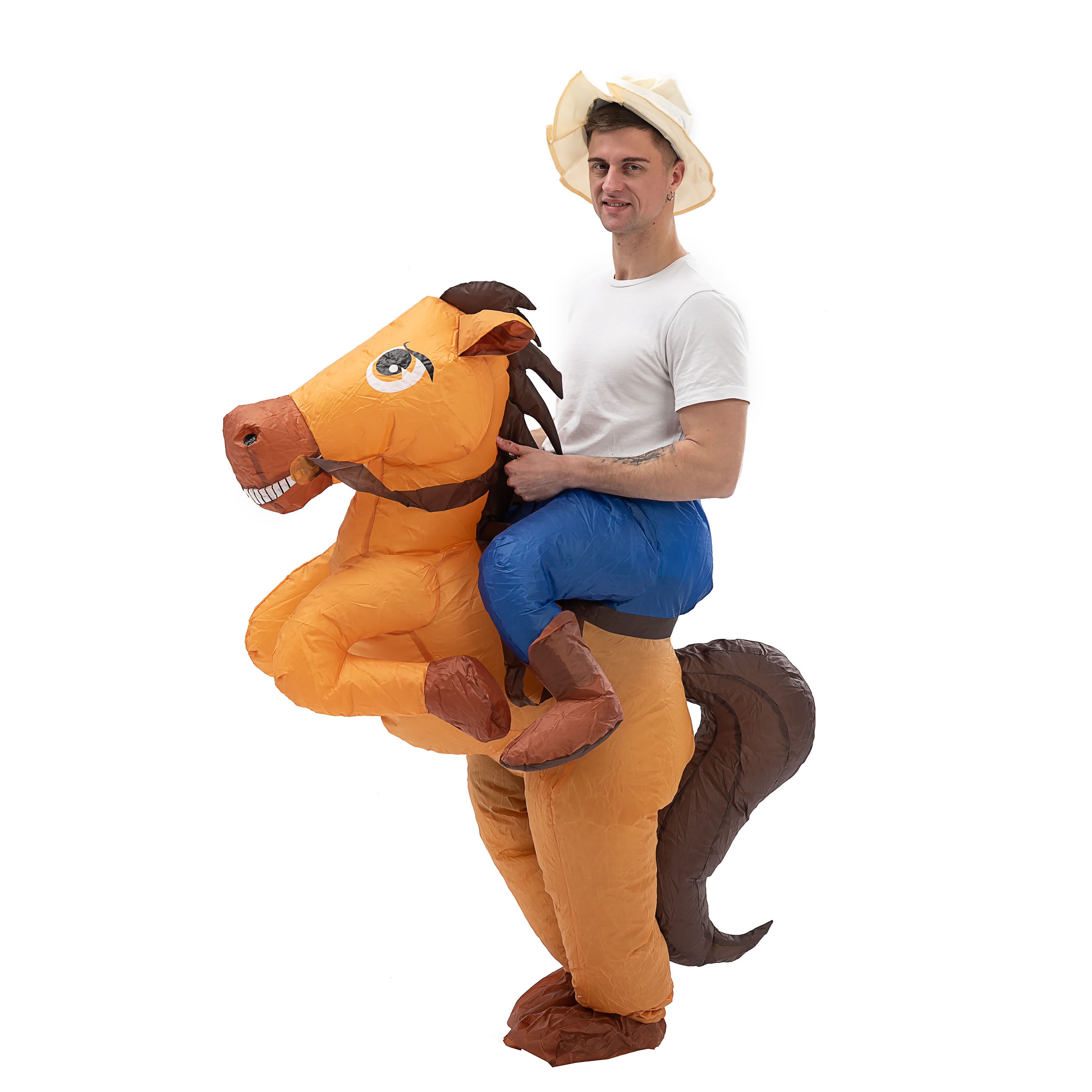 Disfraz Hinchable Vaquero montando Caballo para adultos