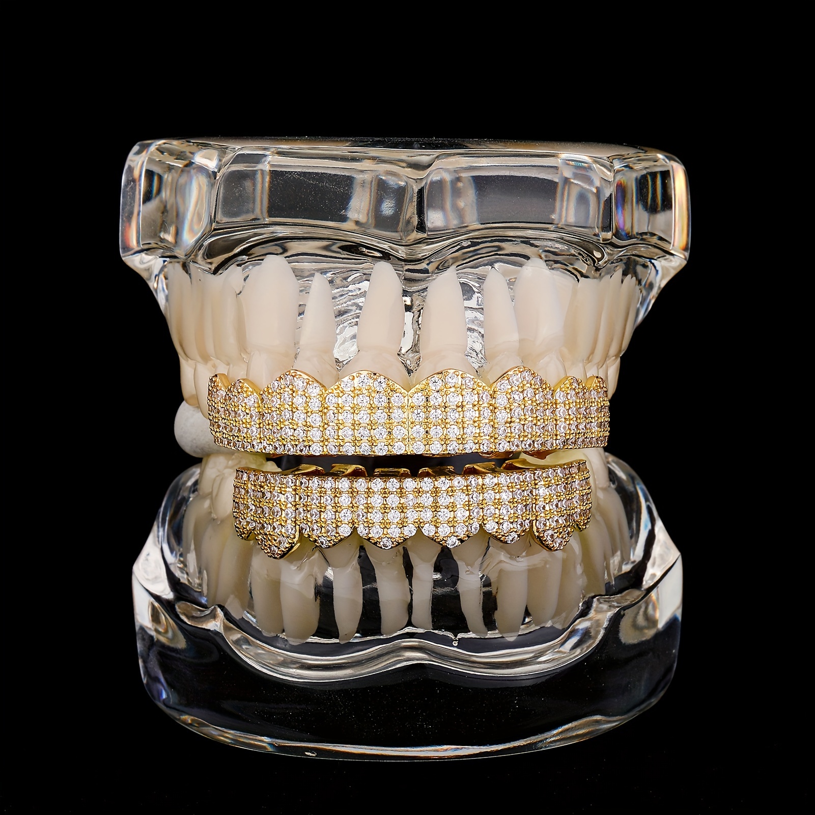Seis dientes prefabricados en dos tonos con forma irregular en forma de  cruz de diamante Grillz - Dientes Grillz - APORRO
