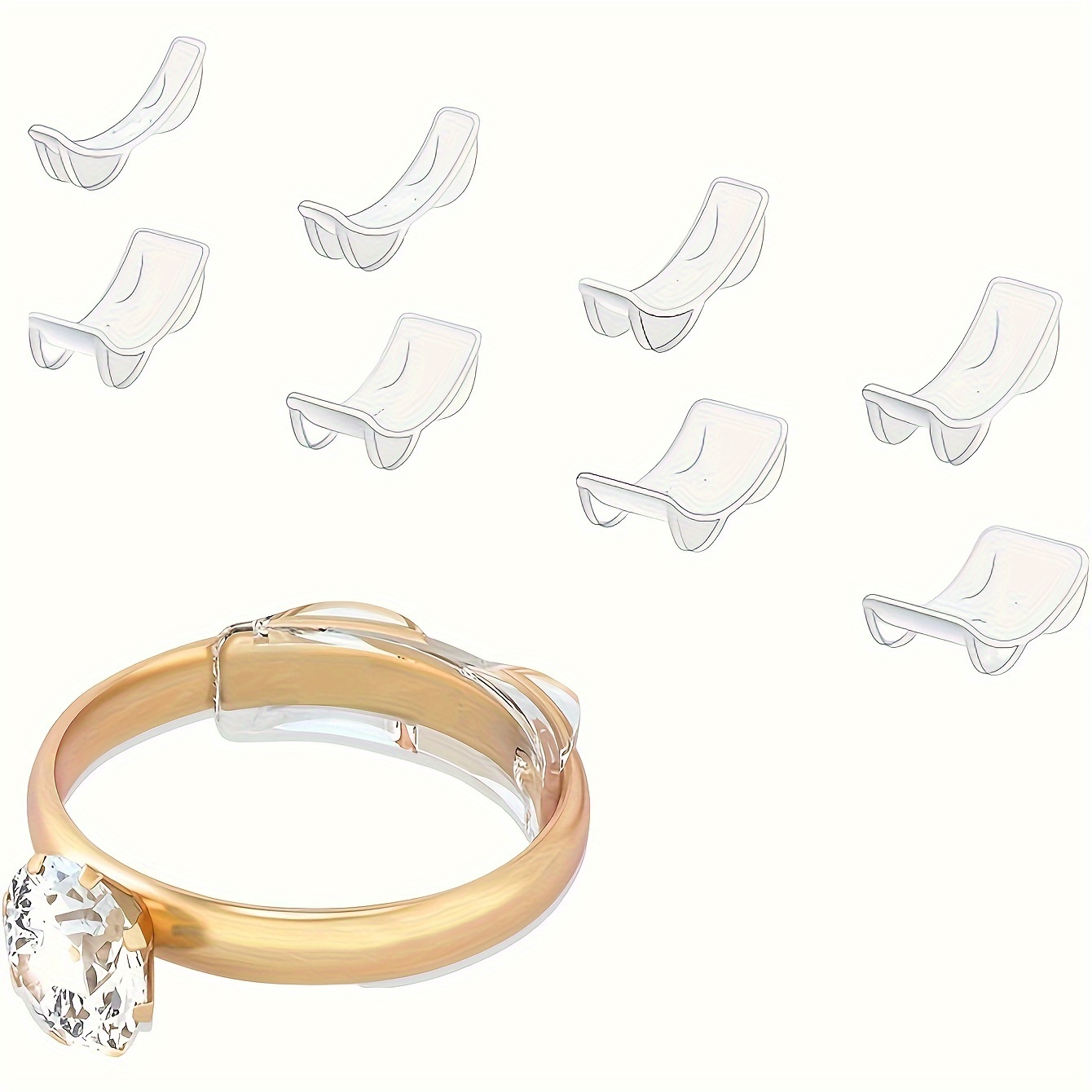 4pcs/set Ring Size Adjuster For Women Loose Rings, Transparent Silicone Ring  Sizer, Mandrel For Making Jewelry Guard, Spacer, Sizer, Fitter, Fit Almost  Any Ring