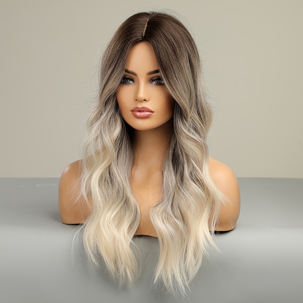 Gradient Gray Long Curly Wig