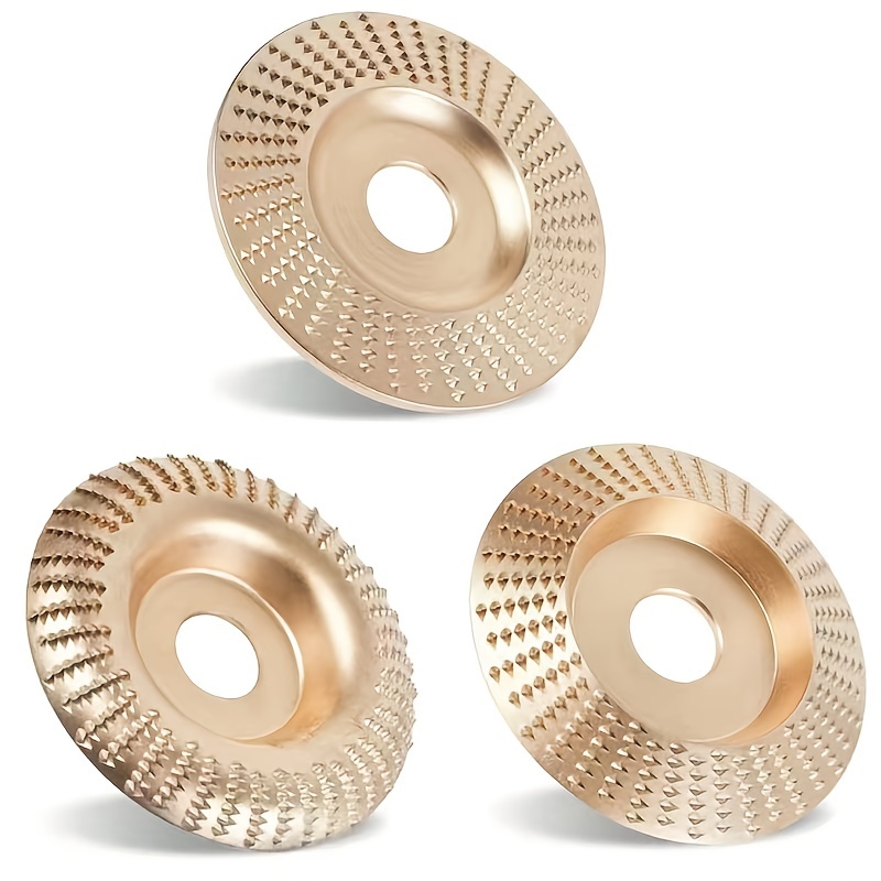 

3pcs Grinder Wheel Disc 4 Inches Wood Shaping Wheel, Wood Grinding Shaping Disc For Angle Grinders With 7/8" Arbor