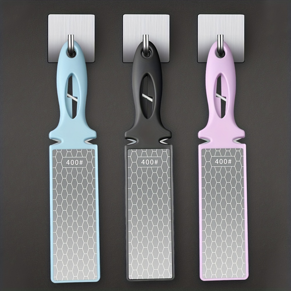 5-In-1 Diamond Sharpening Plate Knife And Scissors Sharpener Ceramic Knife  Sharpener Rod Double-Sided 400/1000 Grit Honeycomb Surface Outdoor Kitchen