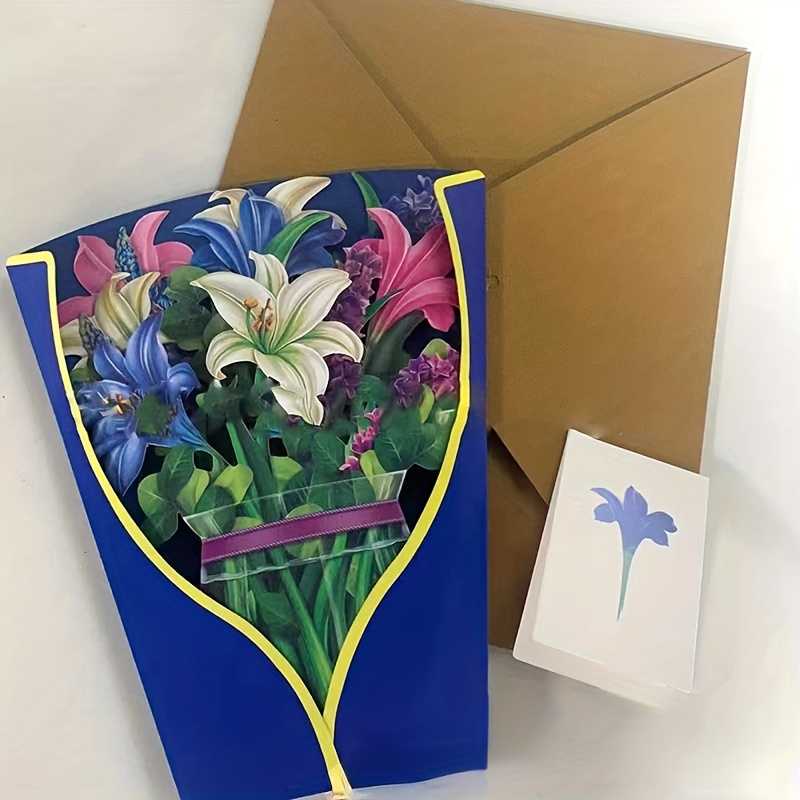 Freshcut Paper Pop Up Cards, Pink Tulips, 12 inch Life Sized Forever Flower  Bouquet 3D Popup Greeting Cards with Note Card and Envelope