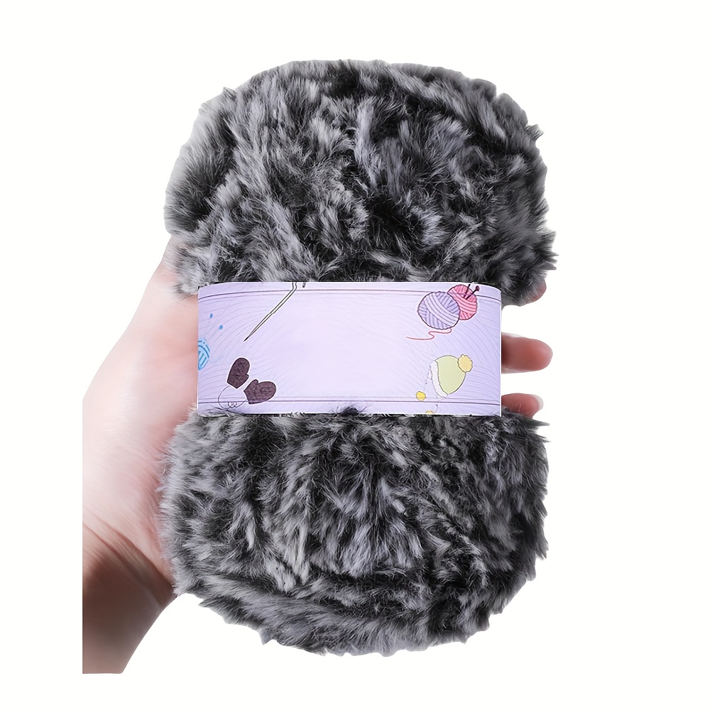 Faux Mink Wool Thick Yarn Crochet Hand Knitted Plush Scarves Blankets  Supplies 