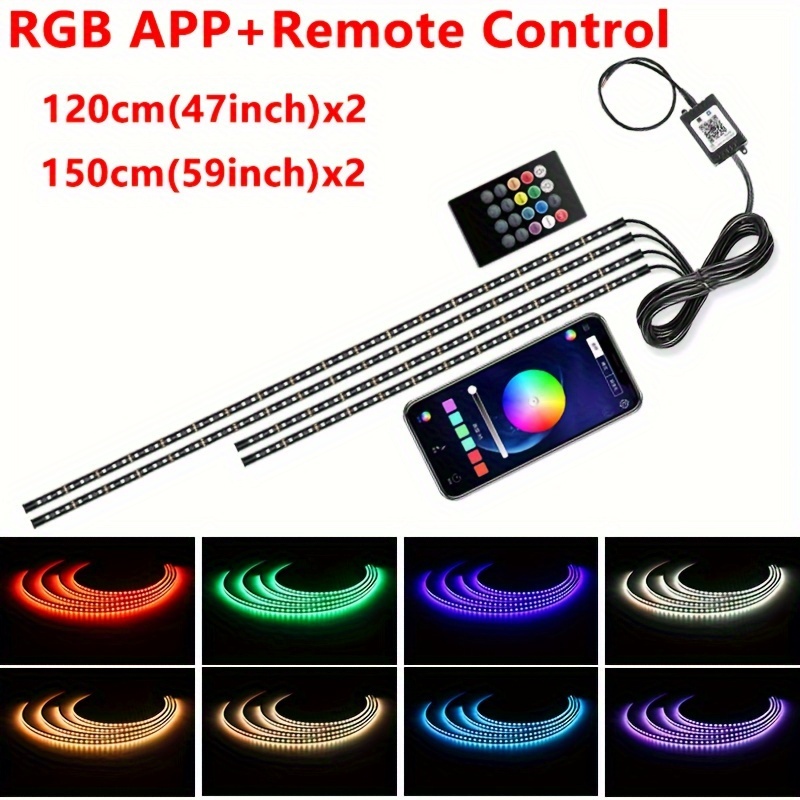 RGB Flexible Car Underglow Light Strip 12V LED Underbody Ambient