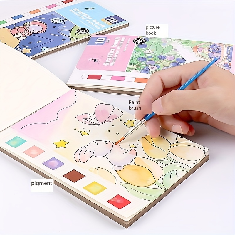 Book Creative Watercolor Paint With Pigment Painting Book - Temu
