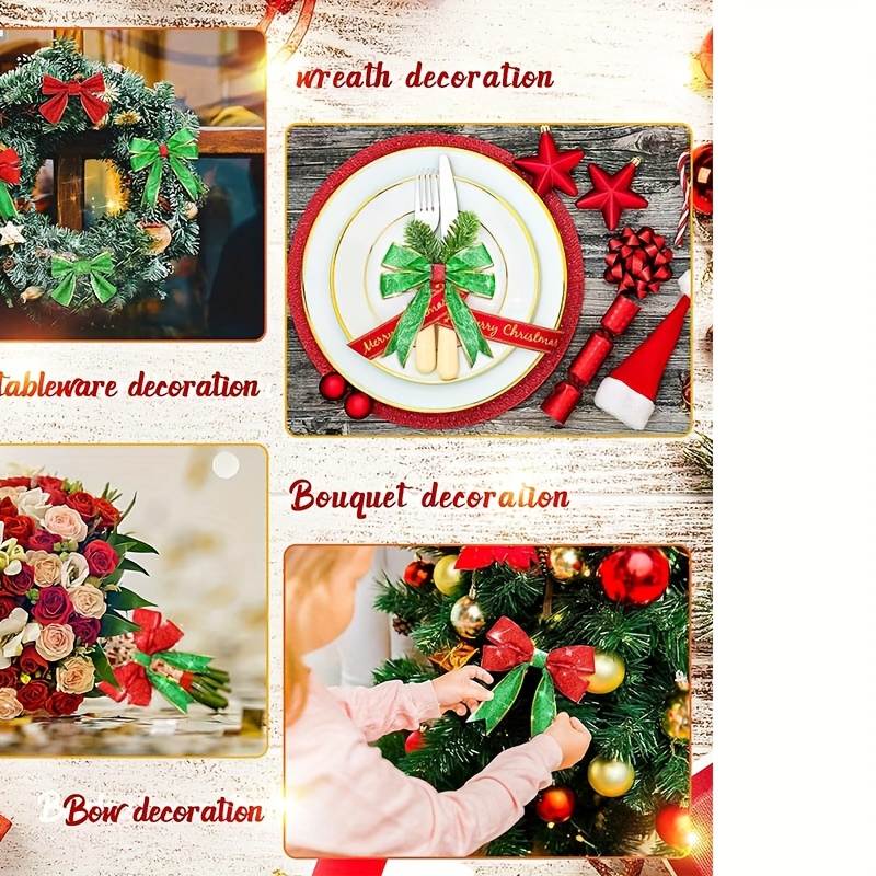 Christmas Ribbon Christmas Wired Edge Ribbons Merry - Temu