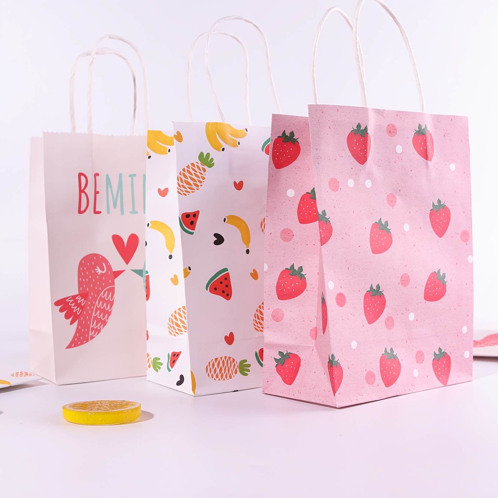 Kraft Paper Bags Paper Bag With Handles Small Gift Bag - Temu