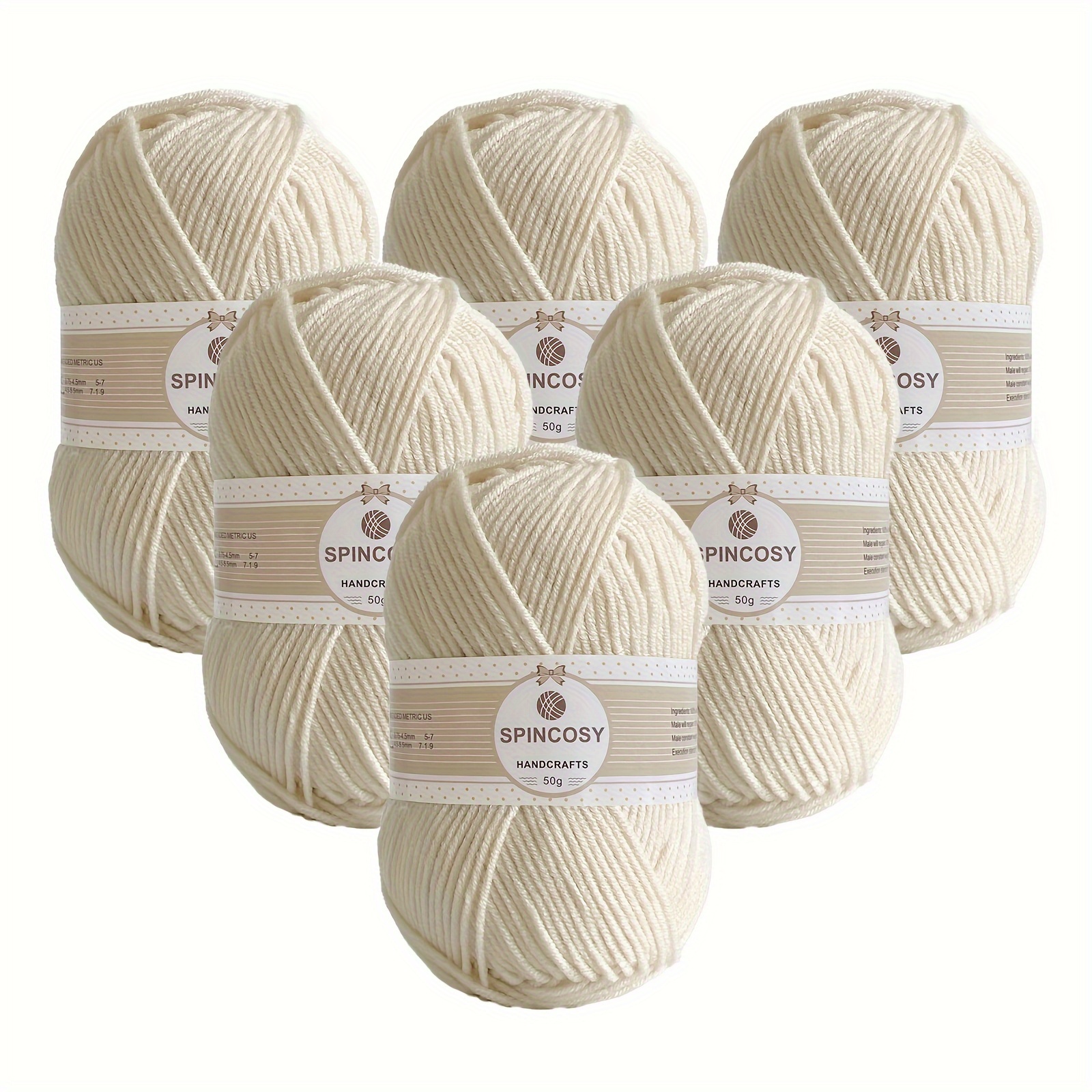 

6pcs 4 Layers Hand-woven Crochet Yarn, Soft And Comfortable, 100% Acrylic Yarn, Suitable For Diy Crocheting And Knitting Scarf, Sweater, Shawl, Blanket, 50g/pc