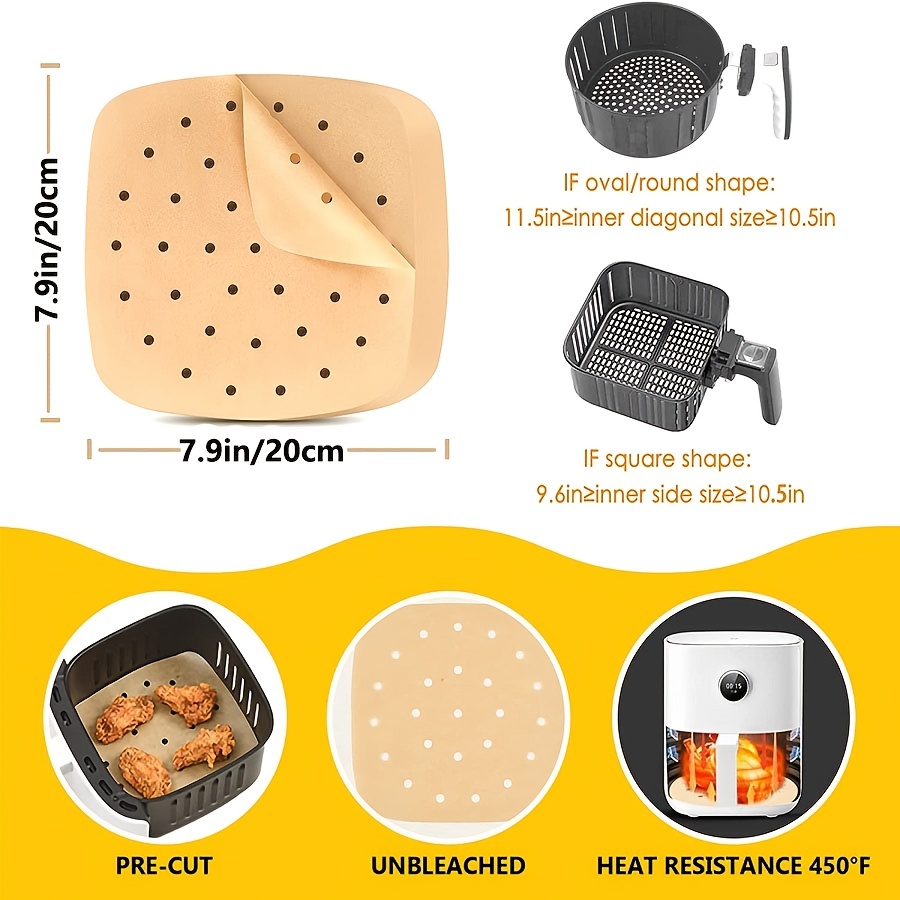 Baker's Signature Perforated Parchment Paper Air Fryer Liners