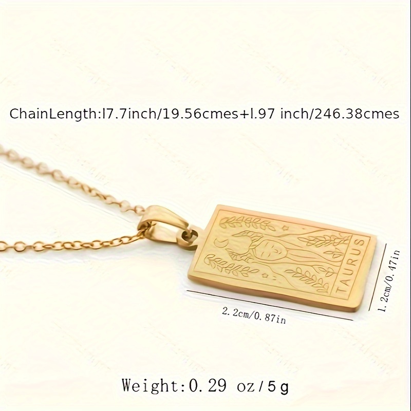 Stainless Steel Tarot Card Pendant Necklace 18k Gold Plated - Temu