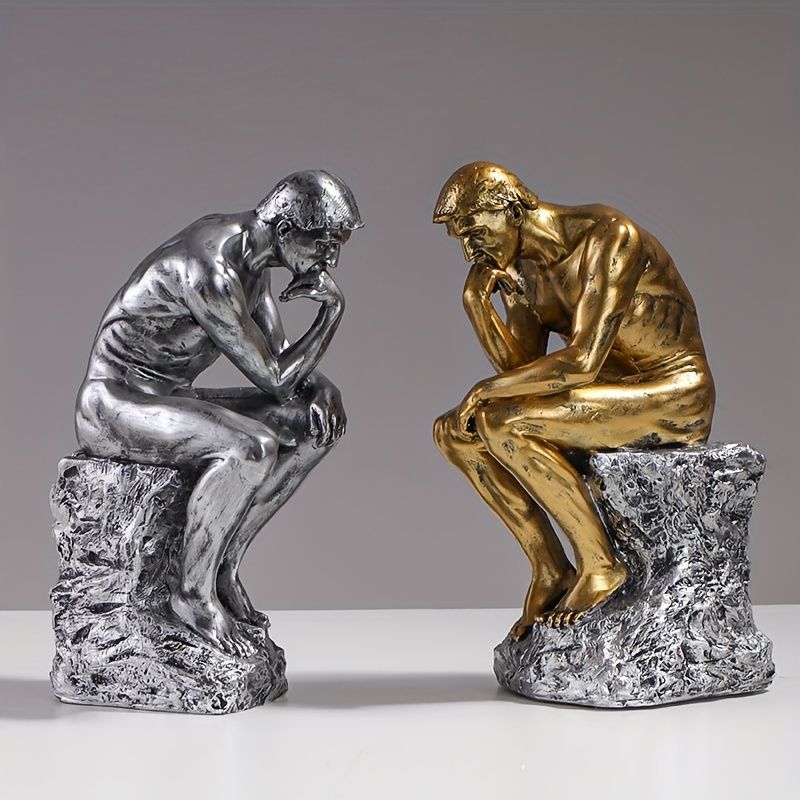 1pc Silver Decor Thinker Estatua Adornos Decoración - Temu Chile