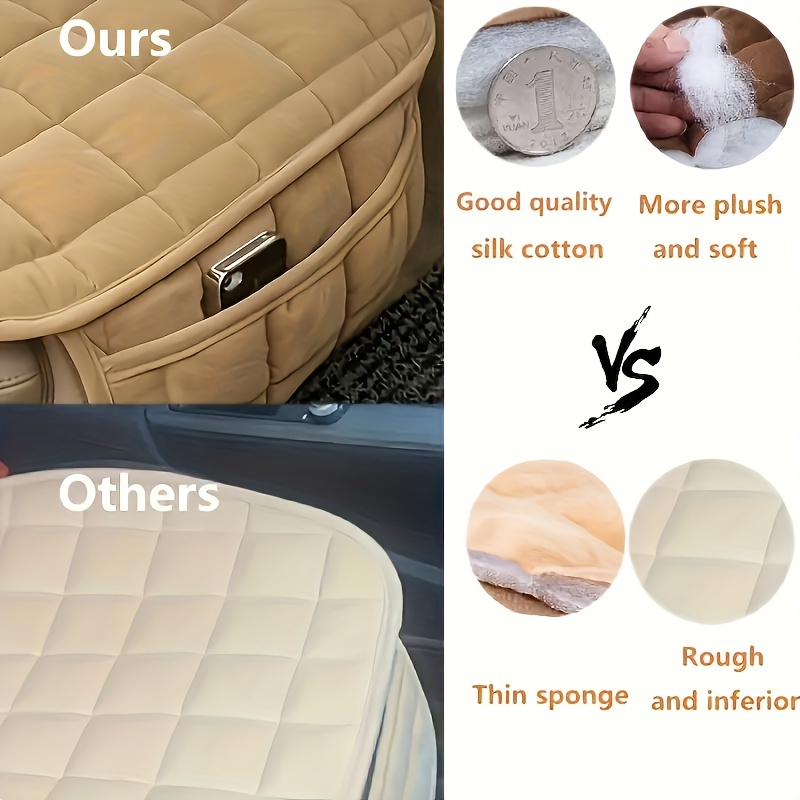 Car Seat Cushion With Non-slip Rubber Bottom And Storage Bag, High-quality  Comfortable Memory Foam, Driver Seat Pad, Universal Fit