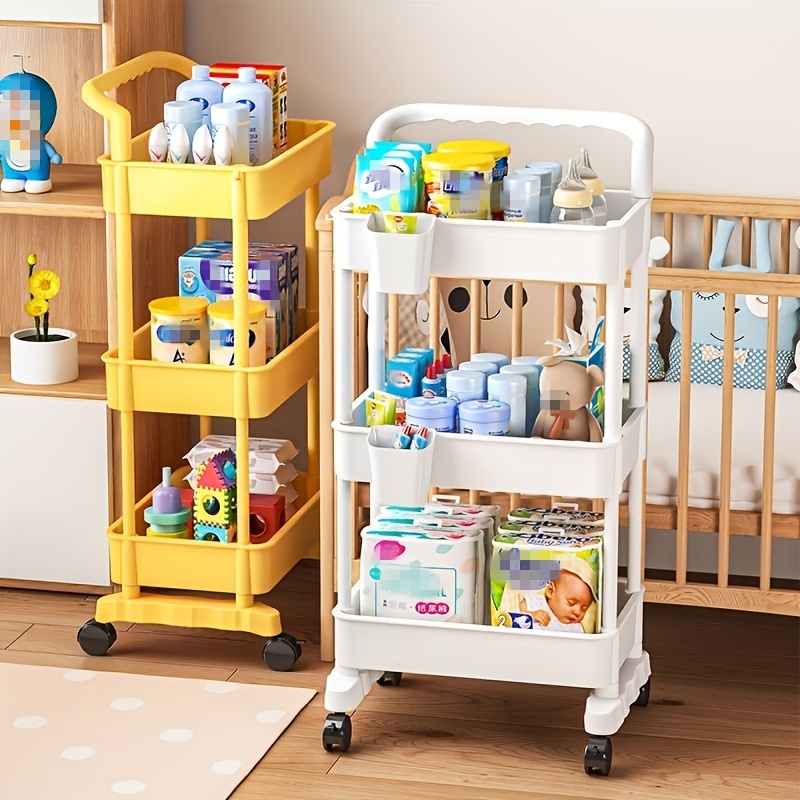 1pc Small Cart Storage Rack, Multilayer Kitchen/bedroom/bathroom Storage  Organizer For Baby Food And Snacks, With Moving Wheels