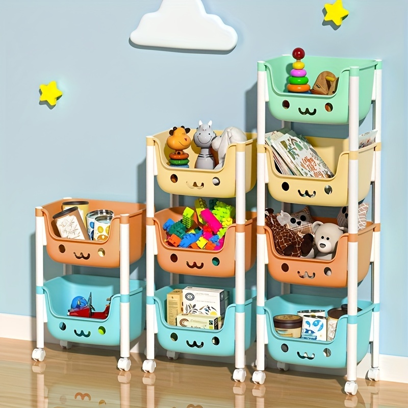 Children's Toy Storage Rack Large Capacity Multilayer Bookshelf Kitchen  Shelf Snack Book Storage Baby Clothes Storage