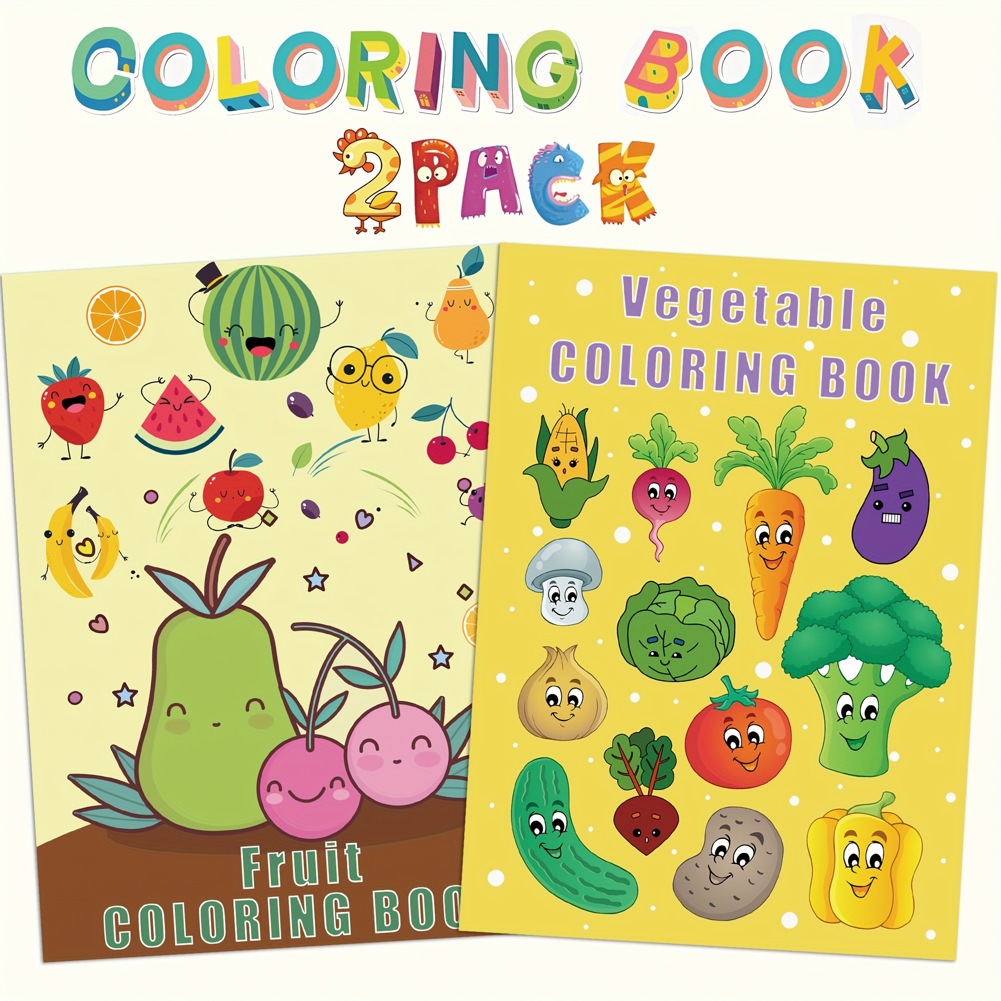 Coloring Books Small Coloring Books Coloring Books Bulk Birthday Party  Favors Gifts Classroom Activity Supplies Includes Vegetables, Fruits - Temu