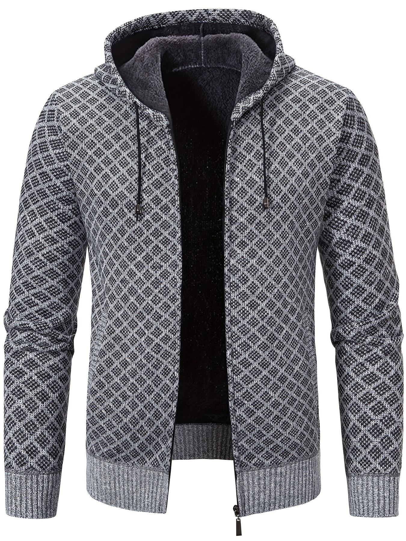 Men's Sherpa Lined Hoodie Jacket Warm Thicken Fleece Zip Up Sweatshirt  Lightweight Casual Wool Pullover Winter Coat, Black, Small : :  Clothing, Shoes & Accessories