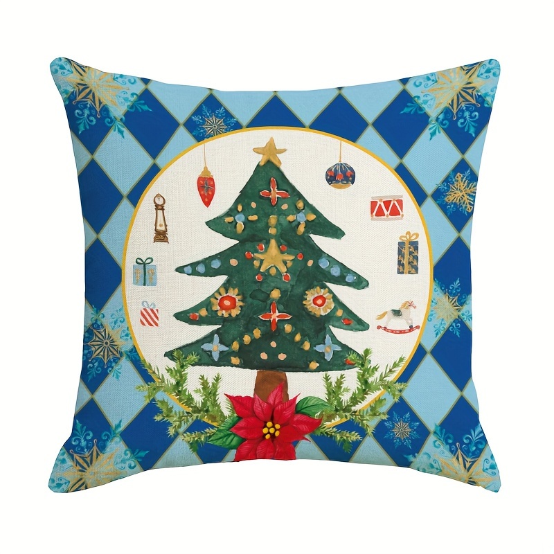 Christmas Walnut Soldier Christmas Tree Throw Pillow Cover - Temu