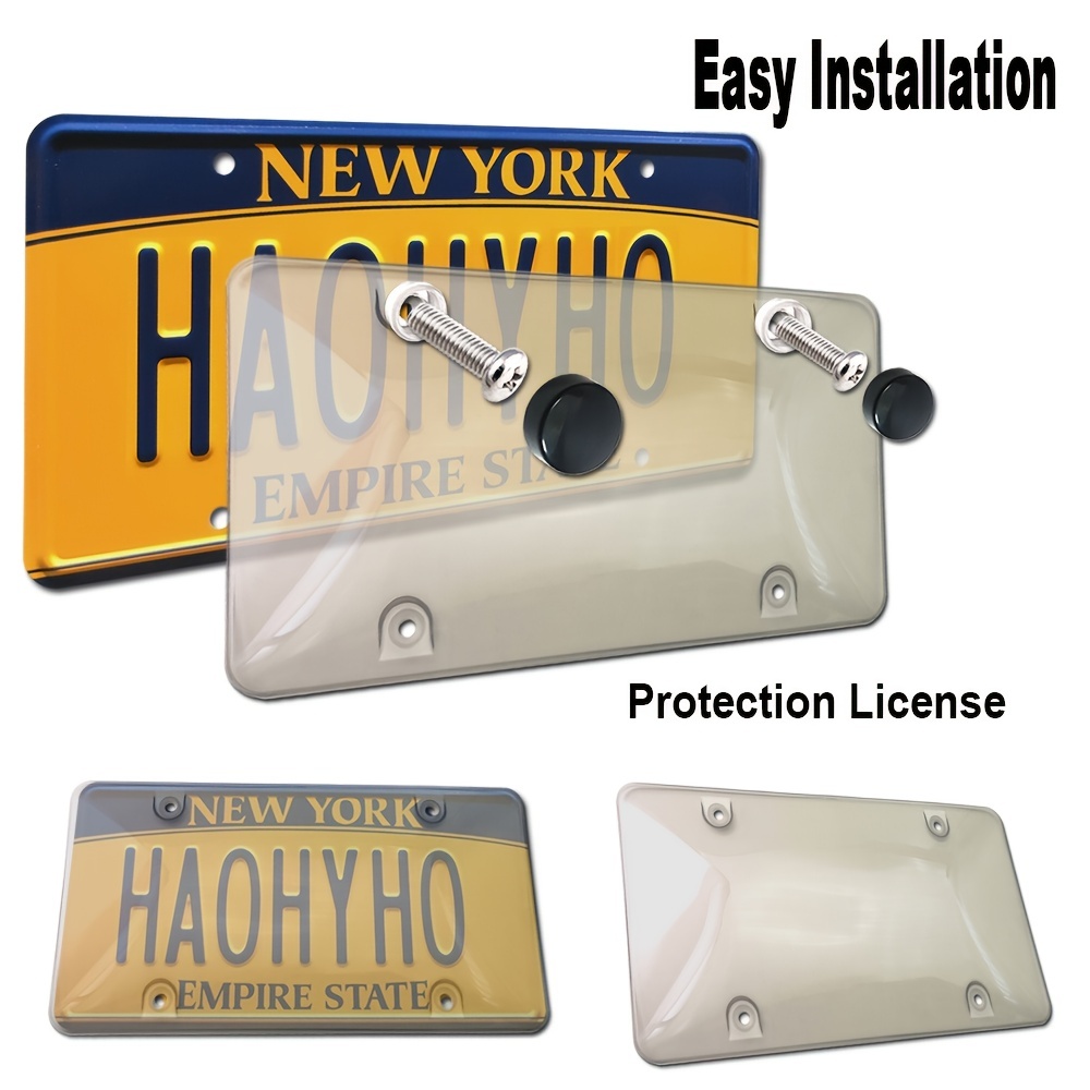 2 pcs License Plate Covers with Clear Bubble Design Unbreakable Fits All  Standard 6x12 Inches Novelty/License Plates