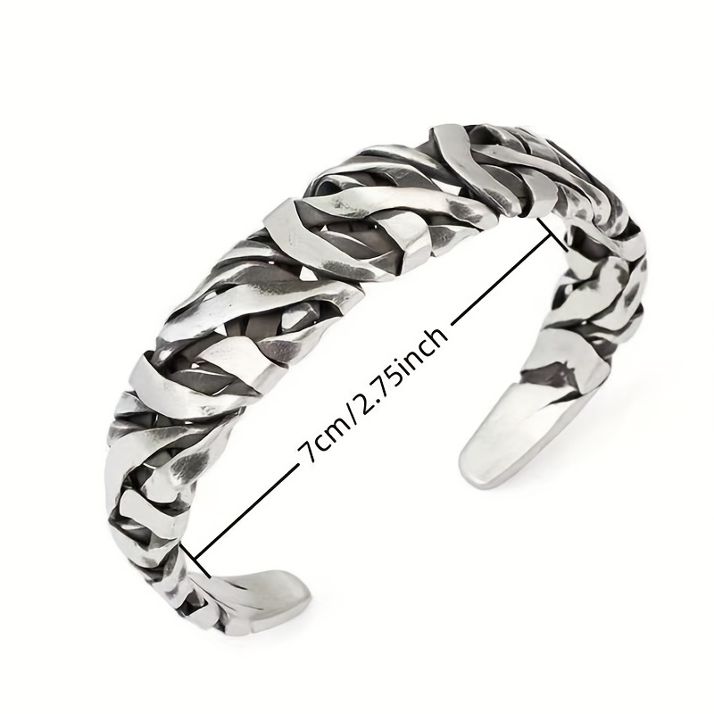 Men's Retro Bracelet with Irregular Geometric Stripe