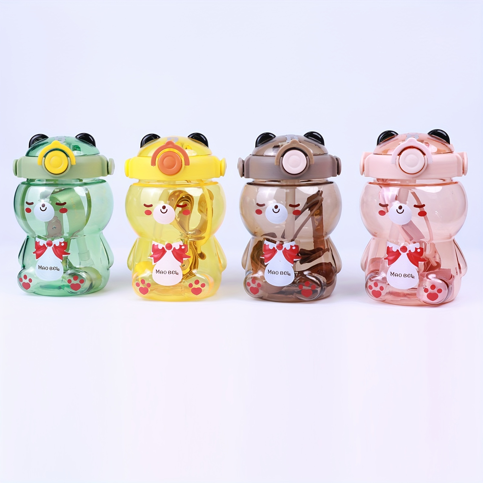 Cute Cartoon Straw Cup Portable Leakproof Flip Top Water - Temu