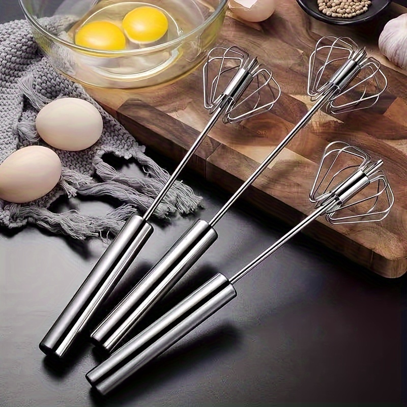 Egg Beater Whisk,Stainless Steel Hand Push Milk Frother Whisk, Hand Mixer,  Egg Frother, Hand Blender 