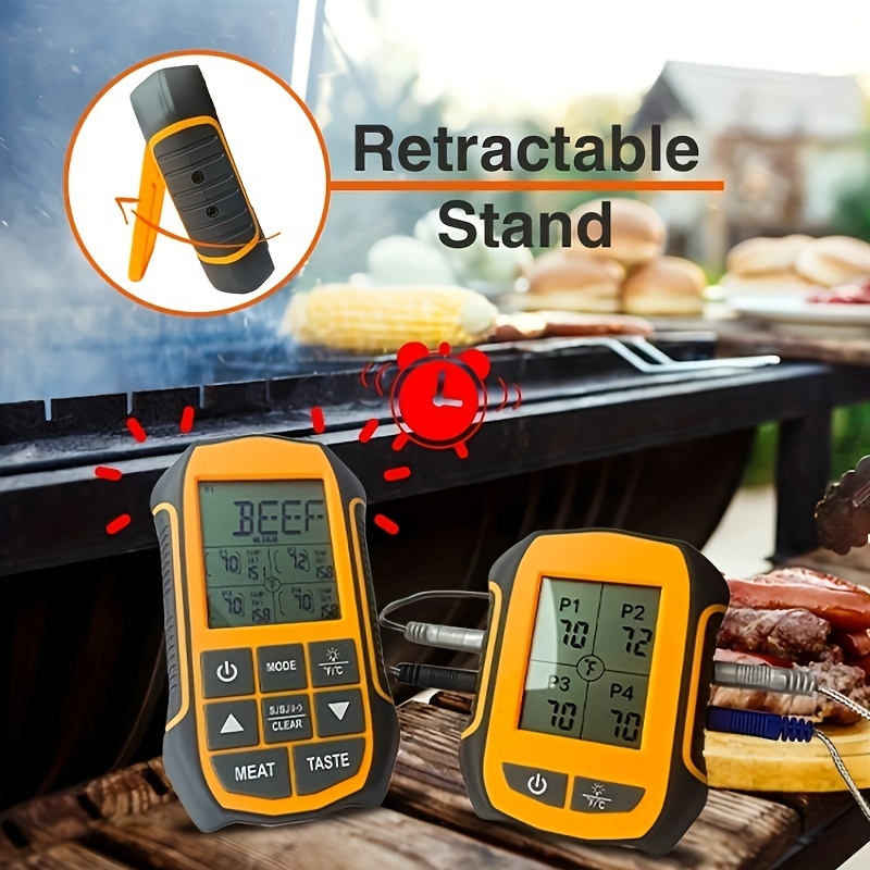 Meat Thermometers, Wireless Digital Meat Thermometer With 4 Probes,  Upgraded Remote Range Cooking Food Thermometer For Grilling & Bbq & Oven &  Kitchen, Kitchen Gadgets, Cheap Items - Temu
