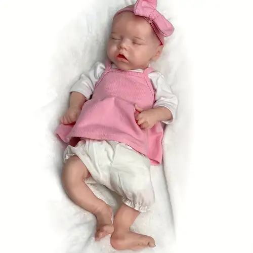 45cm Meadow Full Body Solid Silicone Bebe Reborn 3D Painted Lifelike Reborn  Baby Girl Boneca Reborn Corpo De Silicone Doll