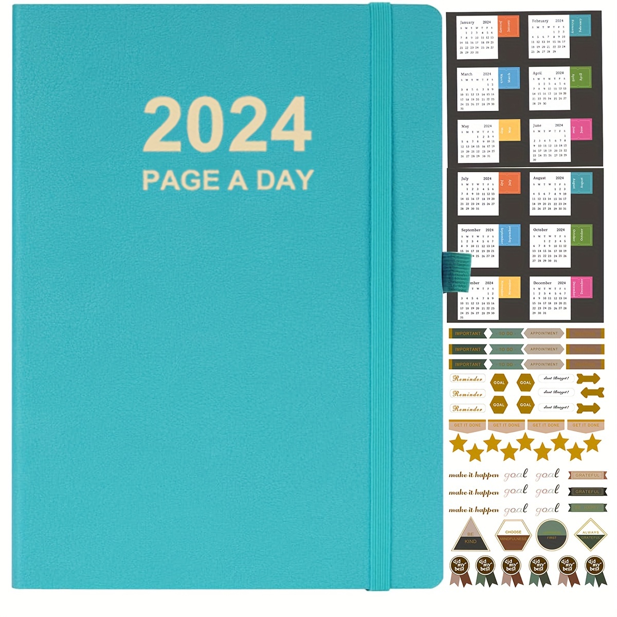 Agenda 2024 de rendez-vous A5, jour par page, couverture