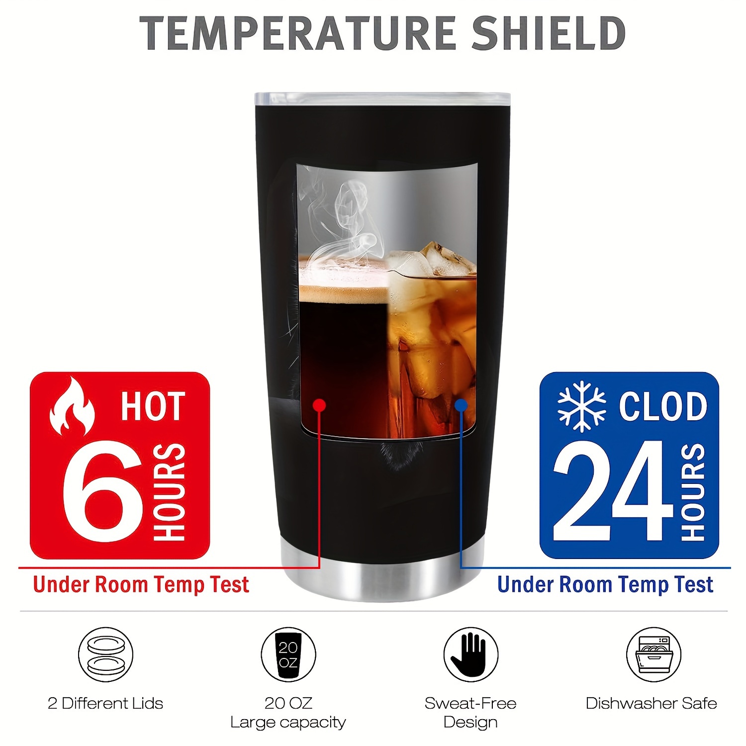 20oz. Brew Stainless Steel Insulated Tumbler, Black