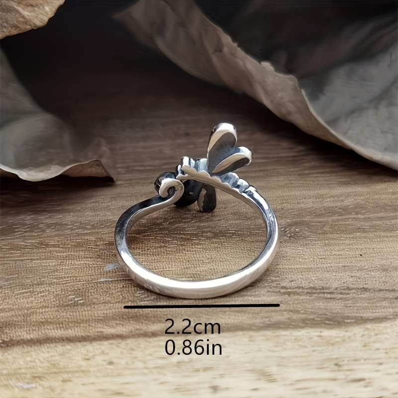 Men's Boho Vintage Dragonfly Adjustable Ring, Wedding Party