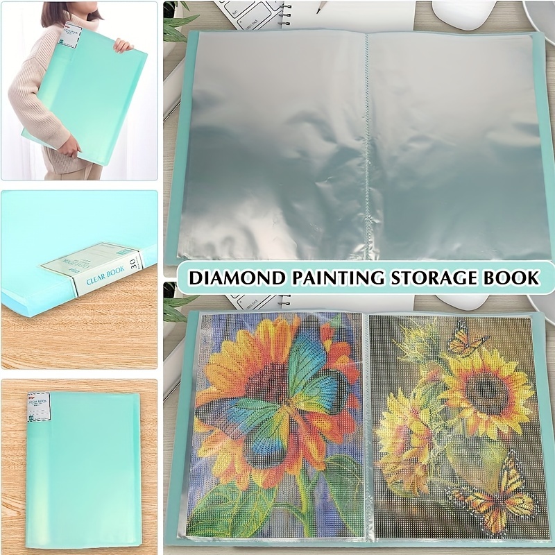 Artificial Diamond Painting Storage Book With Handle Pp A3 - Temu