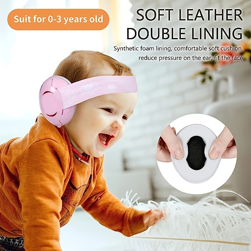  Protección de oídos para bebés de 0 a 24 meses, auriculares con  cancelación de ruido para dormir, avión, fuegos artificiales, entornos  ruidosos, color rosa : Bebés