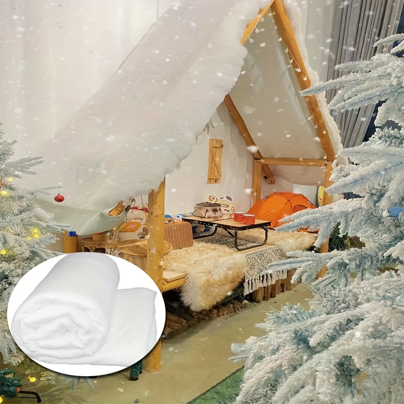 1 Coperta Di Neve Artificiale Bianca Di Natale, Coperta Di Neve Artificiale  In Morbido Peluche Addensato, Tessuto Di Neve Finta, Decorazione Di Scena