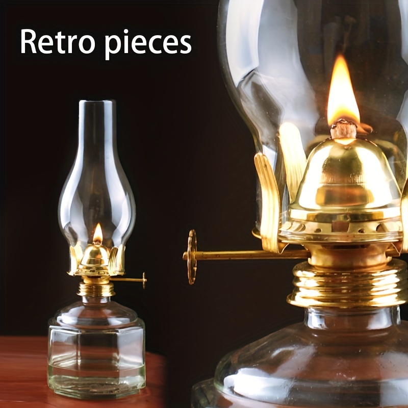 HeroNeo Glass Kerosene Oil Lamp Lantern Creative Chamber Hurricane Lamp for Indoor  Use 