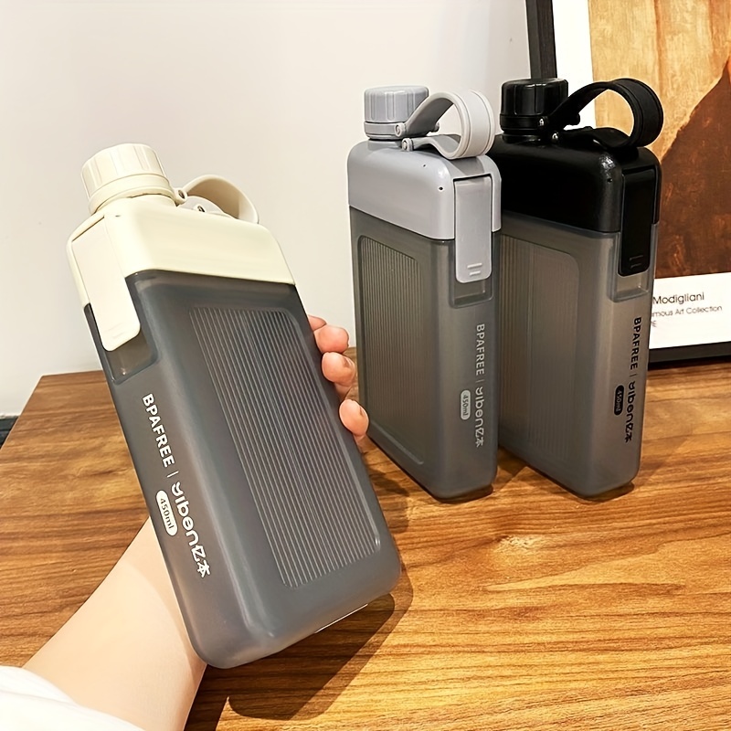 Flat Portable Travel Mug 13oz BPA A5 Water Bottle Slim Cold Flask