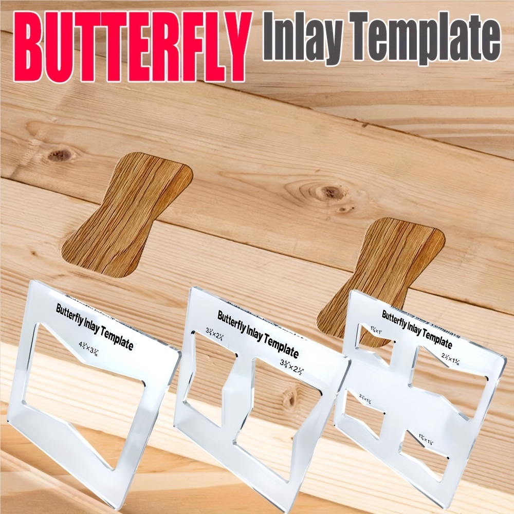 3 Pcs Butterfly Inlay Template Router Templates for Woodworking Router Jig