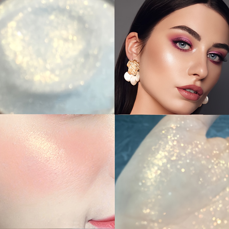 Pearl White Shimmer Glitter Highlighter Highlight Makeup Contour  Powder,Silver Face Highlighter, Highlighter+Makeup iluminadores Illuminator  Make Up