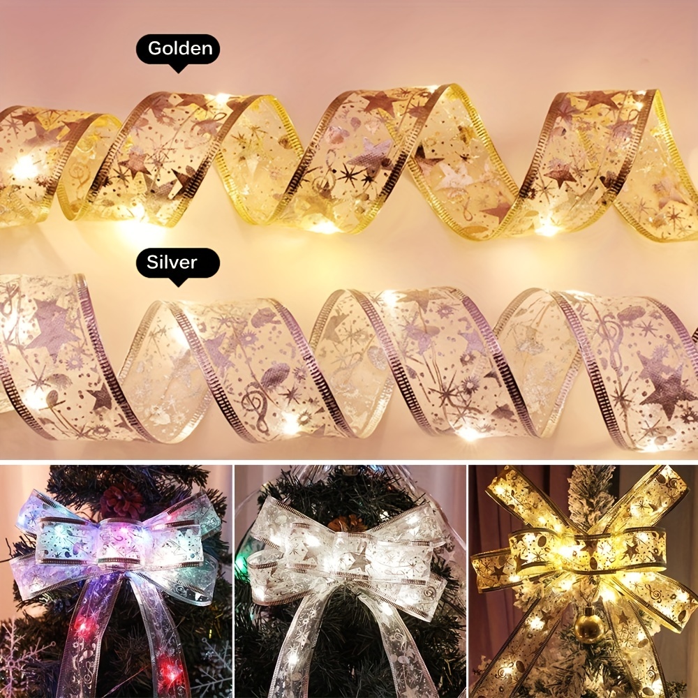 Christmas Ribbon Lights 40 Led Lights Battery Powered Copper - Temu