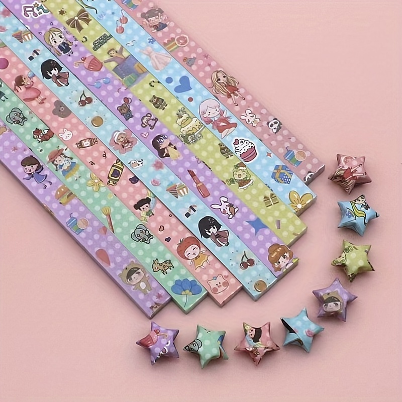 Origami Star Paper Strips Fold Lucky Star Paper Diy Homemade